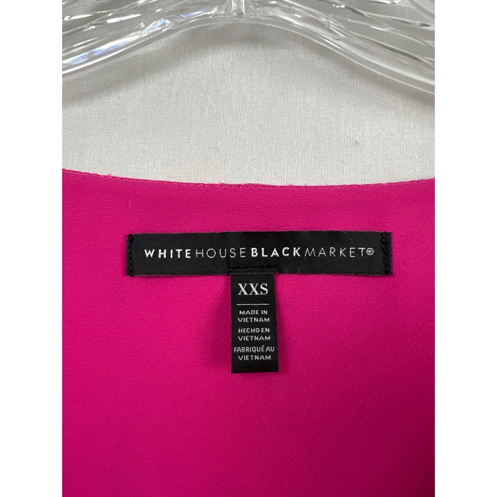White House Black Market Top Women XXS Pink Excellent Silk Blend Floral Burnout - Picture 2 of 6